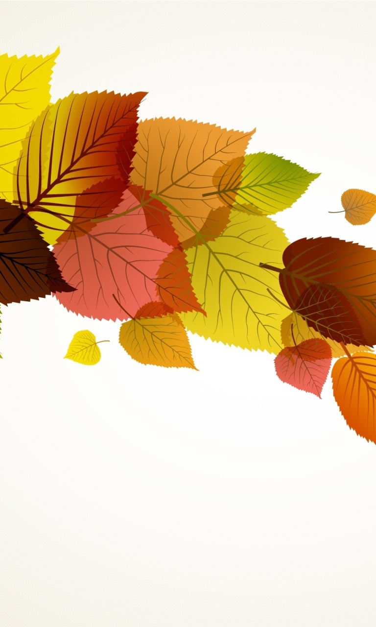 Das Drawn autumn leaves Wallpaper 768x1280