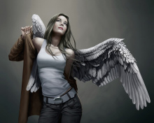 Обои Angel Drawn Art 220x176