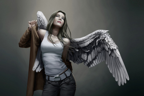 Das Angel Drawn Art Wallpaper 480x320