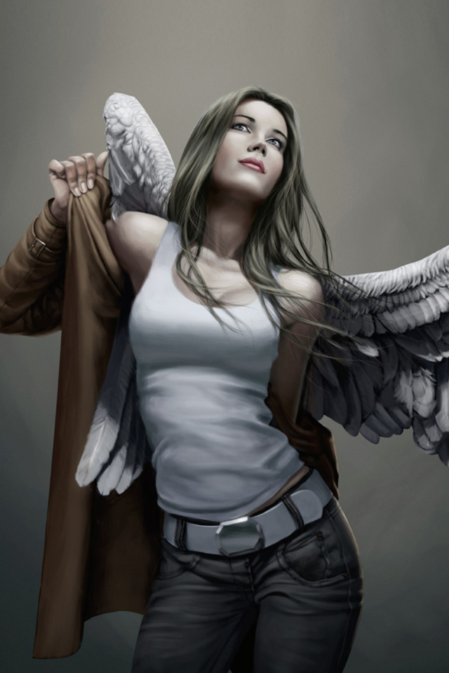 Angel Drawn Art wallpaper 640x960