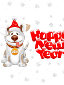 New Year Dog 2018 wallpaper 132x176