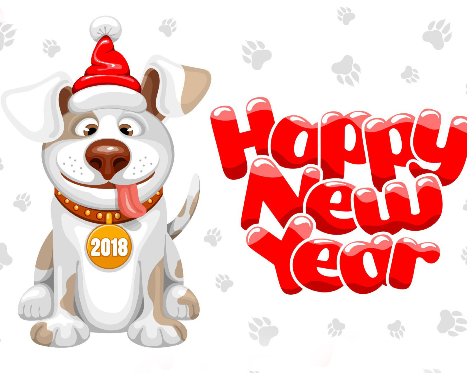Sfondi New Year Dog 2018 1600x1280