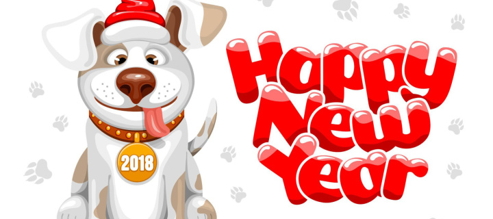 Screenshot №1 pro téma New Year Dog 2018 720x320