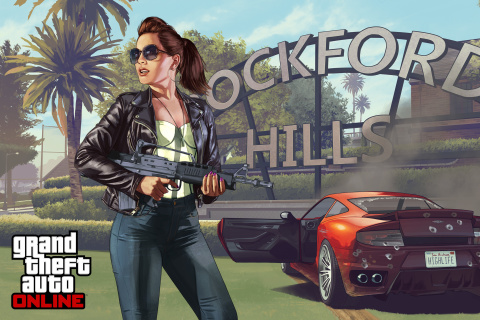 Fondo de pantalla Grand Theft Auto V Girl 480x320