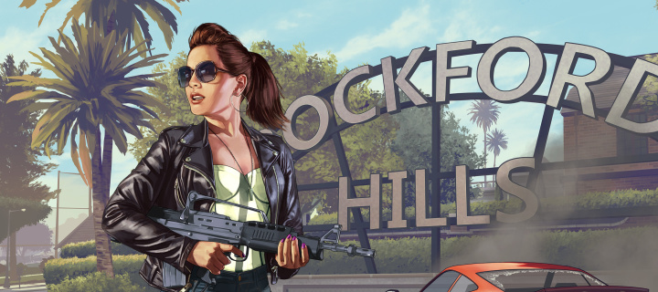 Fondo de pantalla Grand Theft Auto V Girl 720x320
