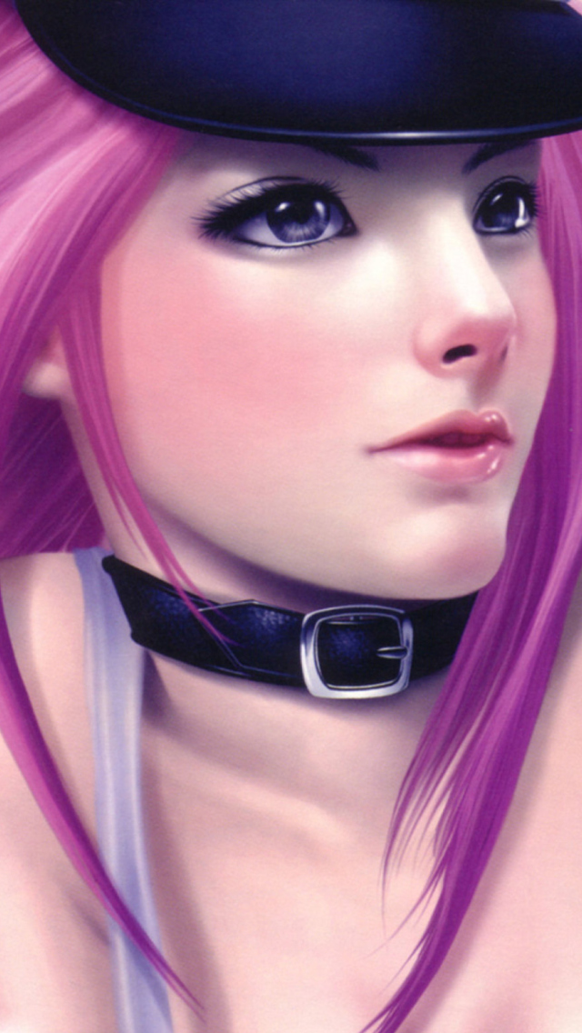 Girl With Pink Hair wallpaper 640x1136
