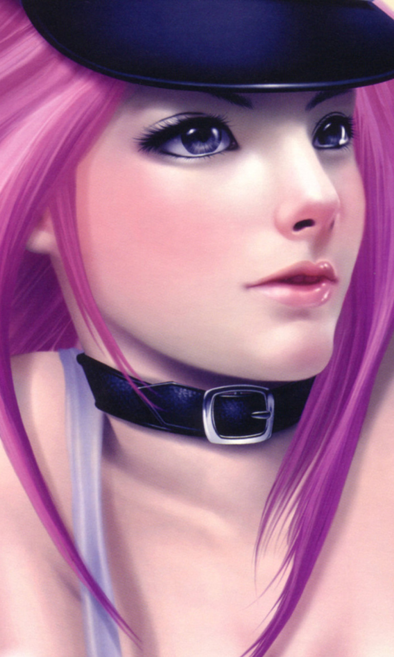 Fondo de pantalla Girl With Pink Hair 768x1280