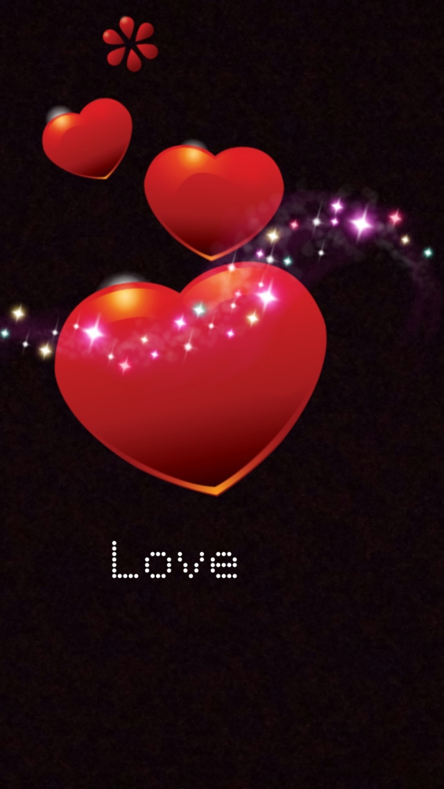 Fondo de pantalla Sparkling Hearts 640x1136