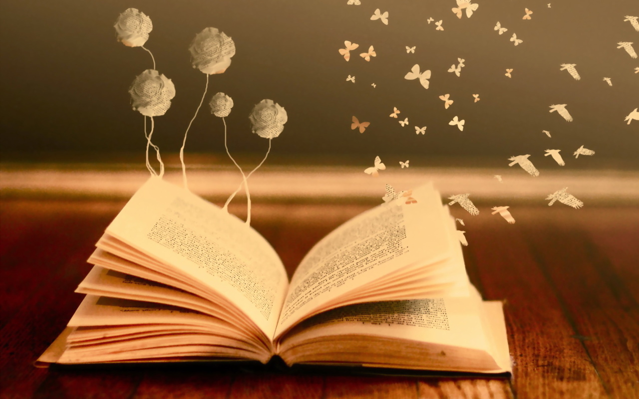 Books Fairy Butterflies wallpaper 1280x800