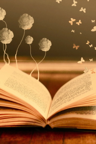 Books Fairy Butterflies wallpaper 320x480