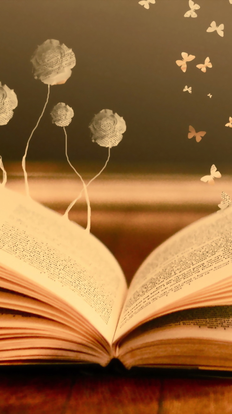 Das Books Fairy Butterflies Wallpaper 750x1334