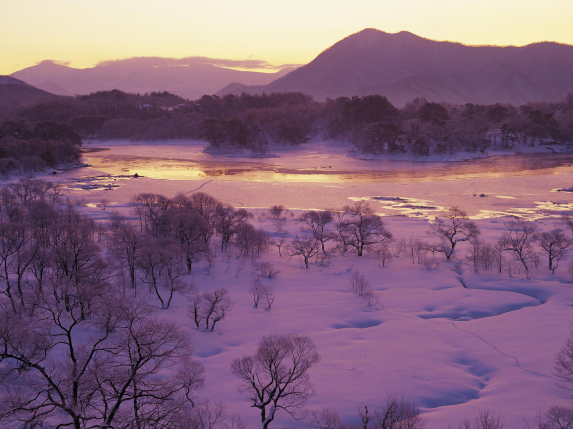 Winter Landscape In Fukushima Japan screenshot #1 1152x864