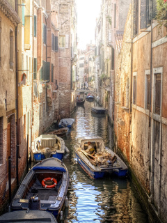 Das Canals of Venice Painting Wallpaper 240x320