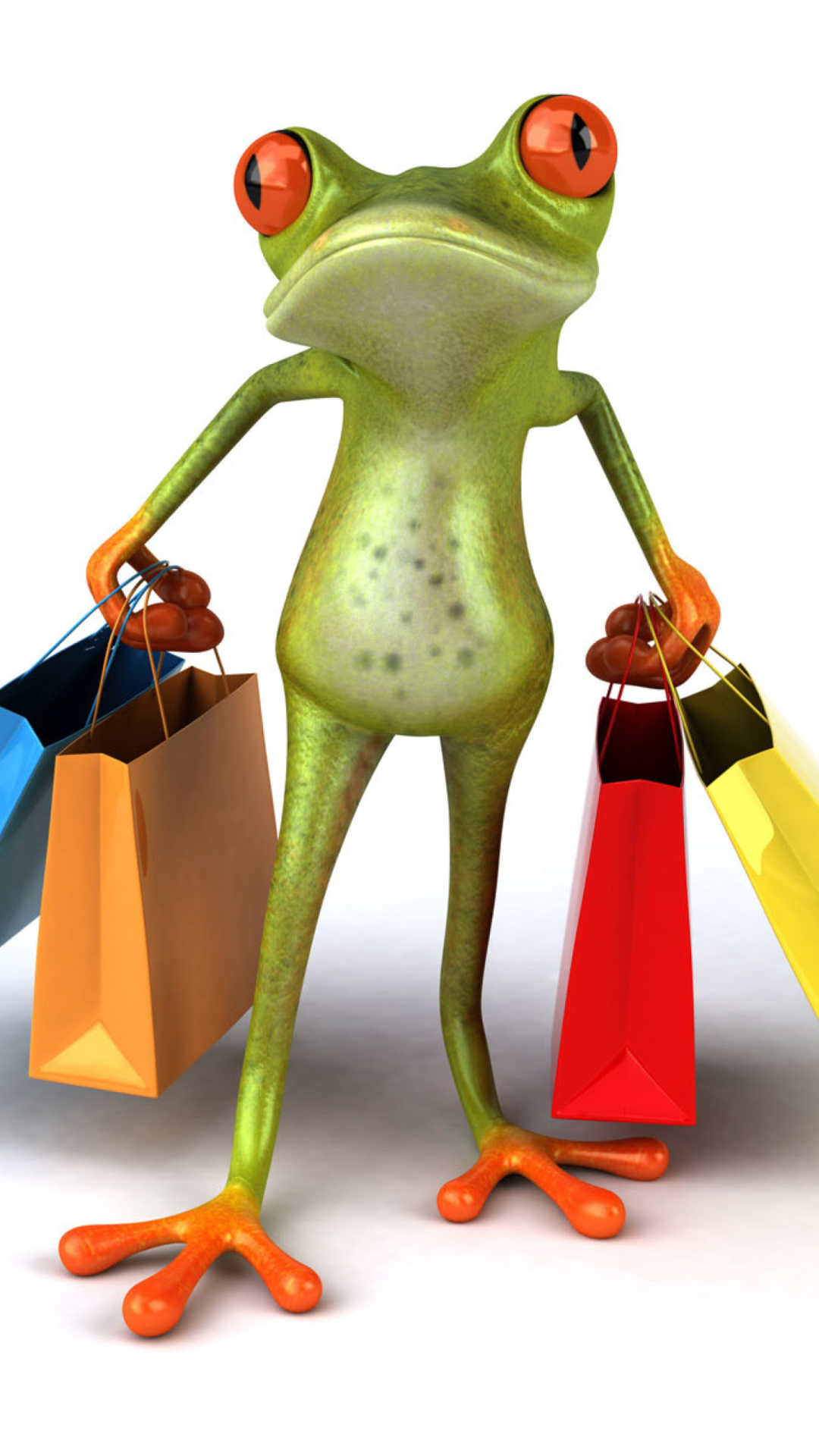 Обои 3D Frog Shopping 1080x1920