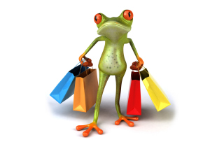 Kostenloses 3D Frog Shopping Wallpaper für Android, iPhone und iPad