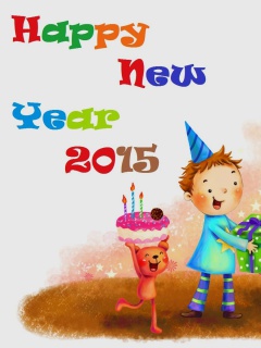 Das Happy New Year Childhood Wallpaper 240x320