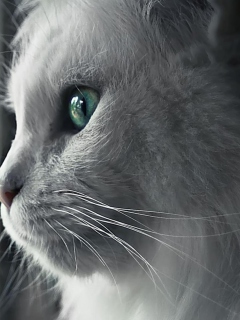 Fondo de pantalla White Cat Close Up 240x320