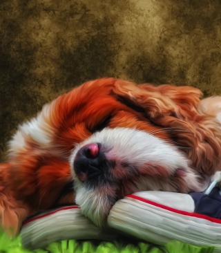 Sleeping Puppy Painting - Obrázkek zdarma pro Nokia C-Series