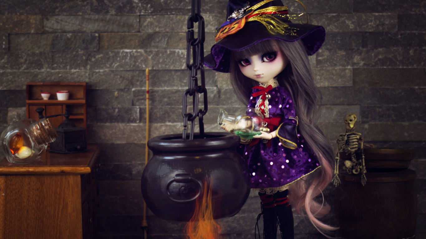 Fondo de pantalla Witch Doll 1366x768