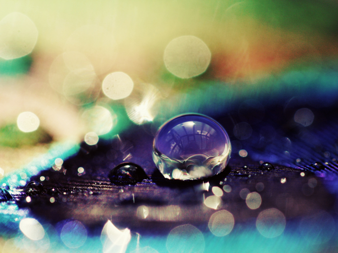 Screenshot №1 pro téma Amazing Water Drop Bokeh 1152x864