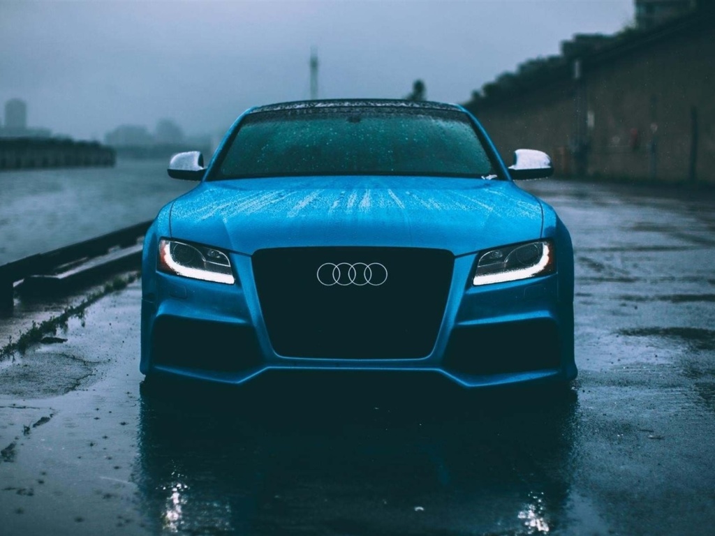 Audi S5 Car in Rain wallpaper 1024x768