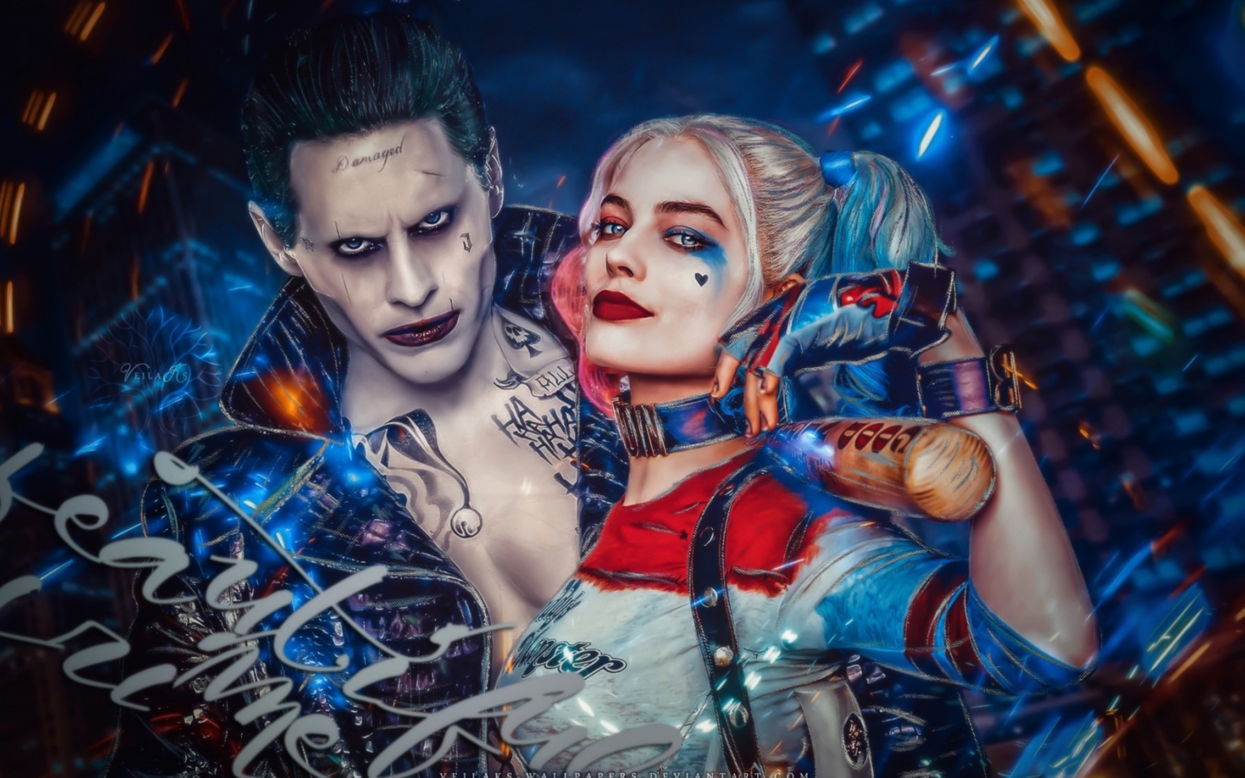 Обои Margot Robbie in Suicide Squad film as Harley Quinn 2560x1600