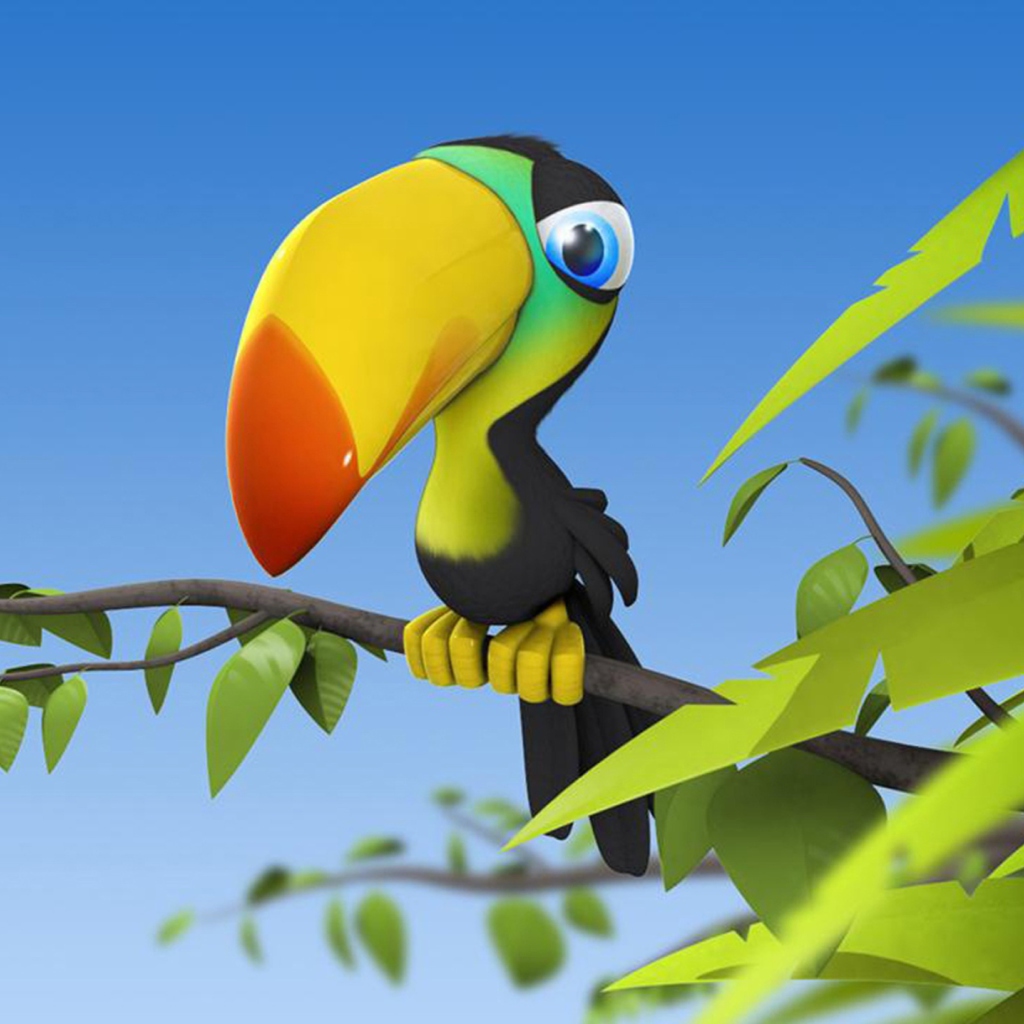 Das Toucan Colorful Parrot Wallpaper 1024x1024