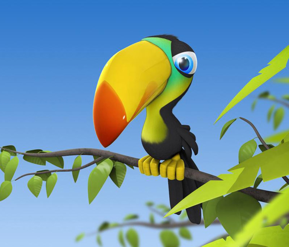 Screenshot №1 pro téma Toucan Colorful Parrot 1200x1024