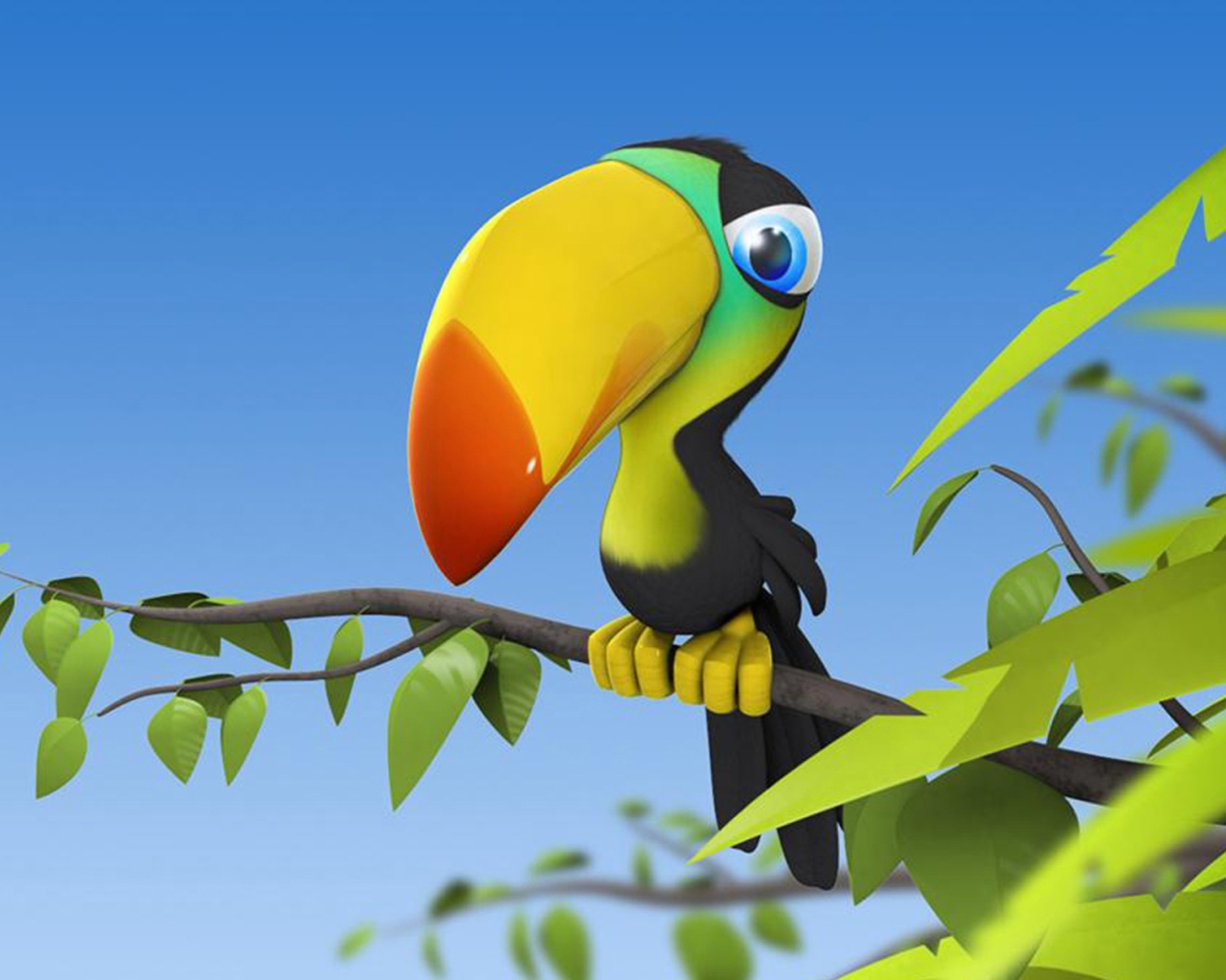 Sfondi Toucan Colorful Parrot 1280x1024