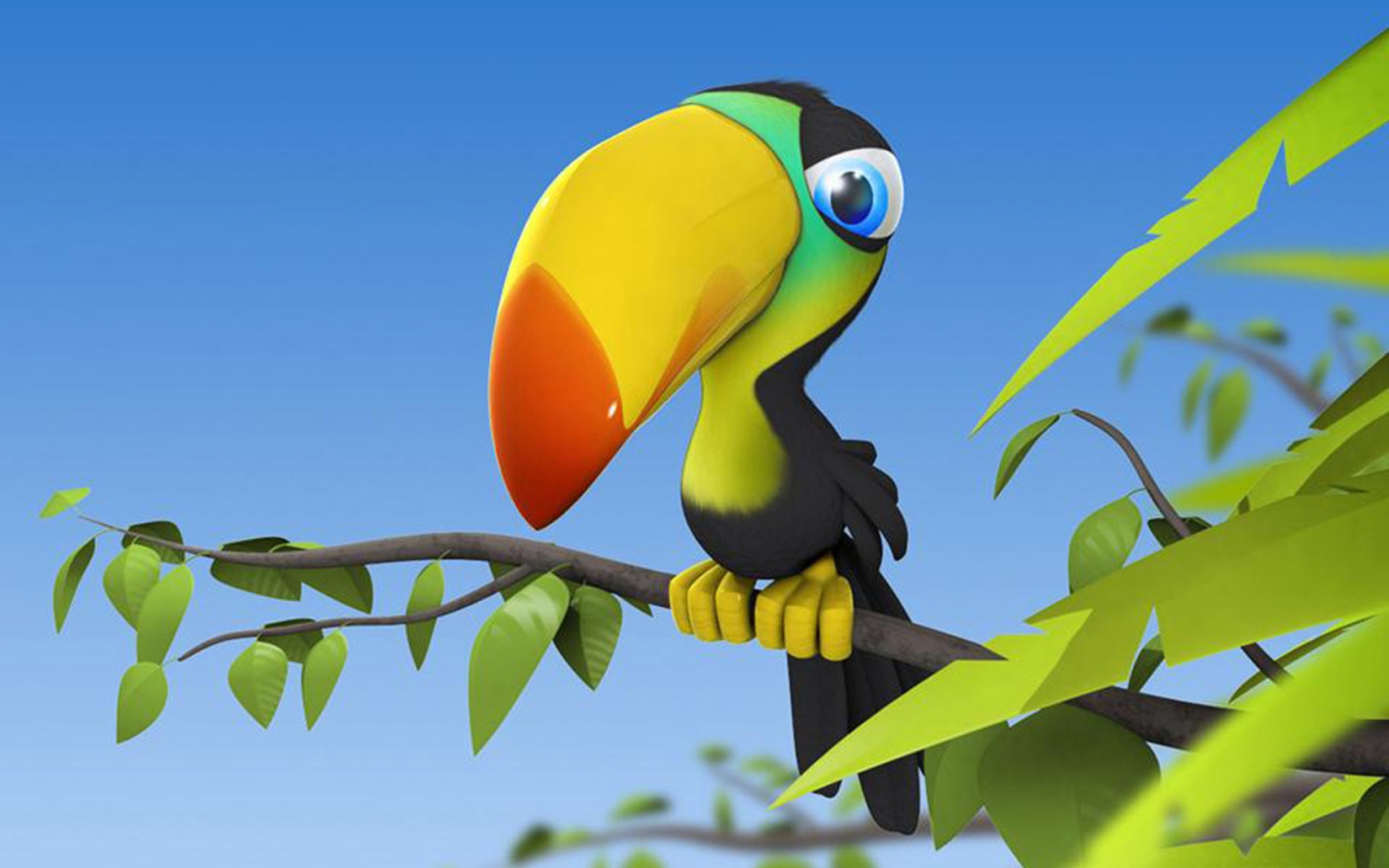 Screenshot №1 pro téma Toucan Colorful Parrot 1920x1200
