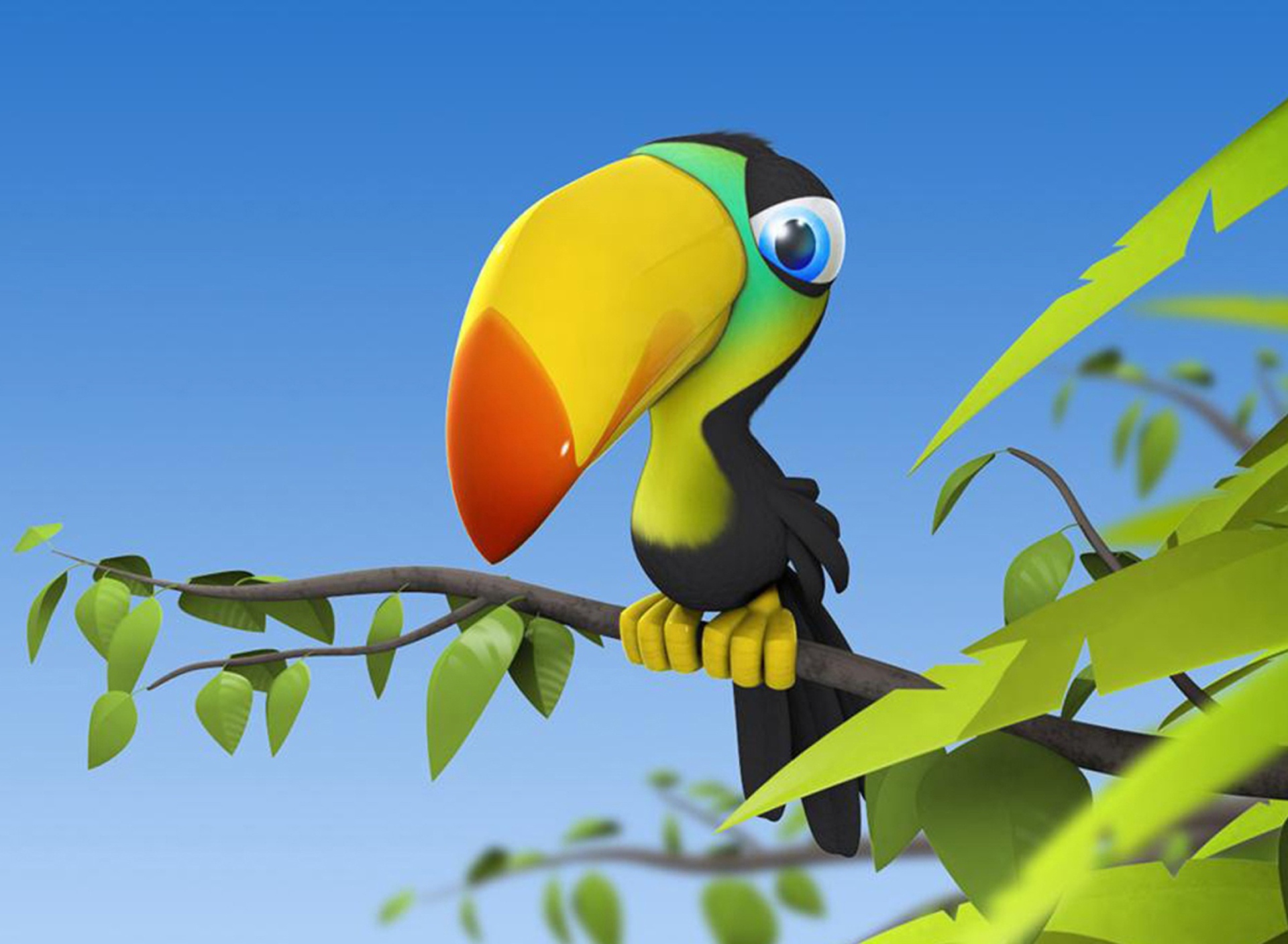 Screenshot №1 pro téma Toucan Colorful Parrot 1920x1408