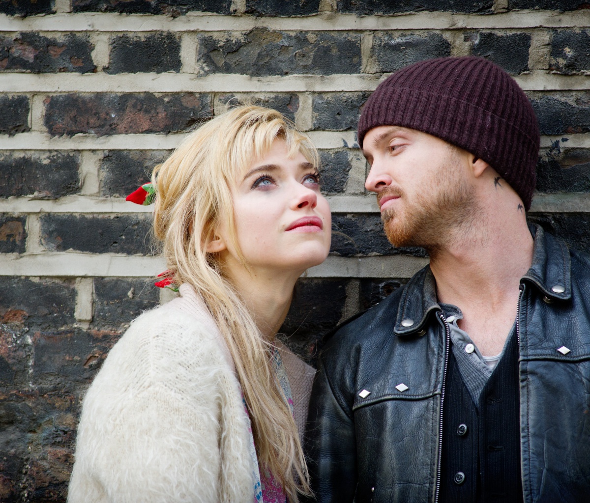 Das A Long Way Down with Aaron Paul and Imogen Poots Wallpaper 1200x1024