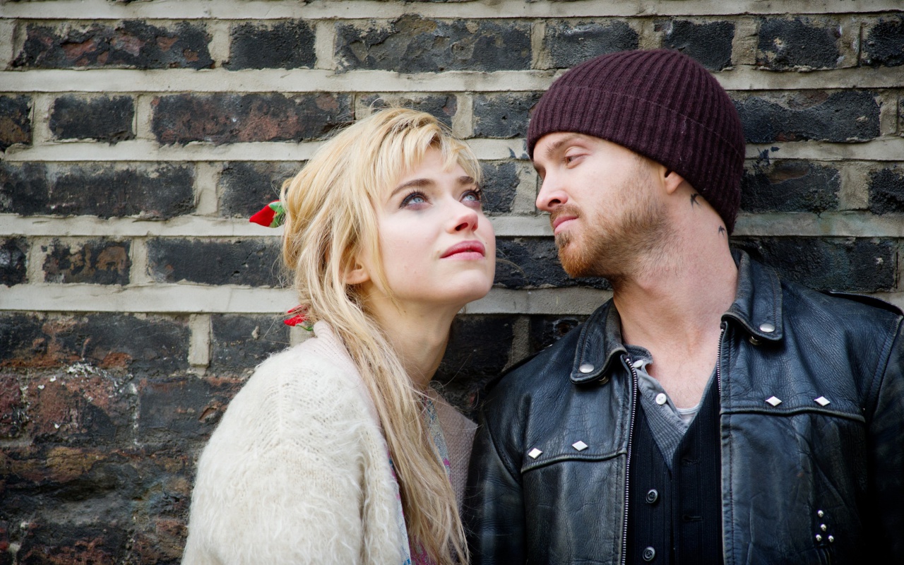 A Long Way Down with Aaron Paul and Imogen Poots wallpaper 1280x800