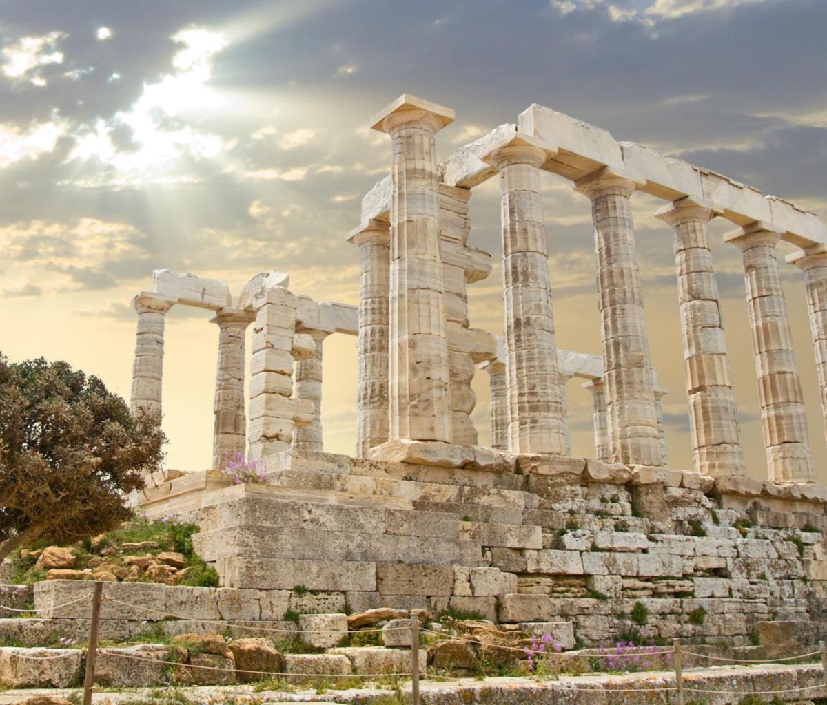 Fondo de pantalla Poseidon Temple Sounion Greece 1200x1024
