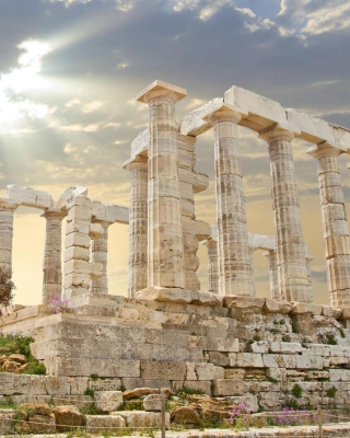 Kostenloses Poseidon Temple Sounion Greece Wallpaper für Nokia 5233
