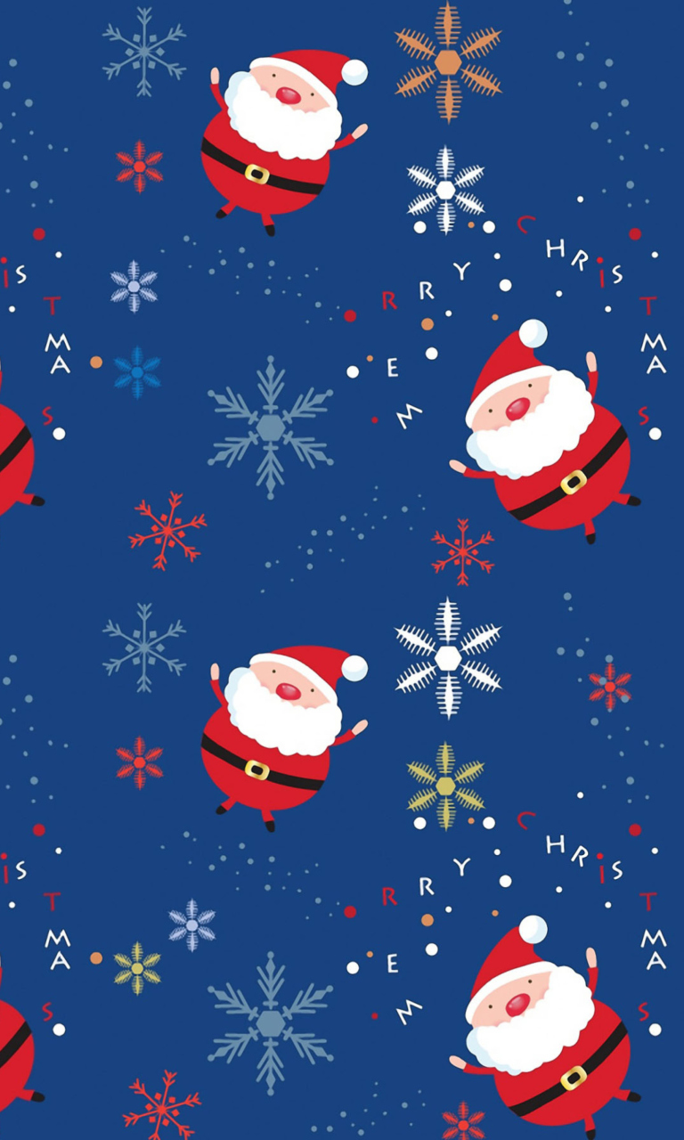 Das Santa Claus Pattern Wallpaper 768x1280
