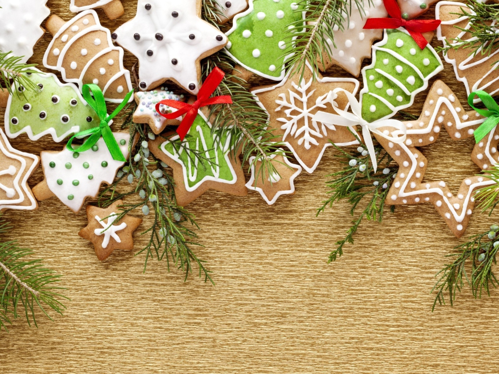 Das Christmas Cookies Wallpaper 1024x768