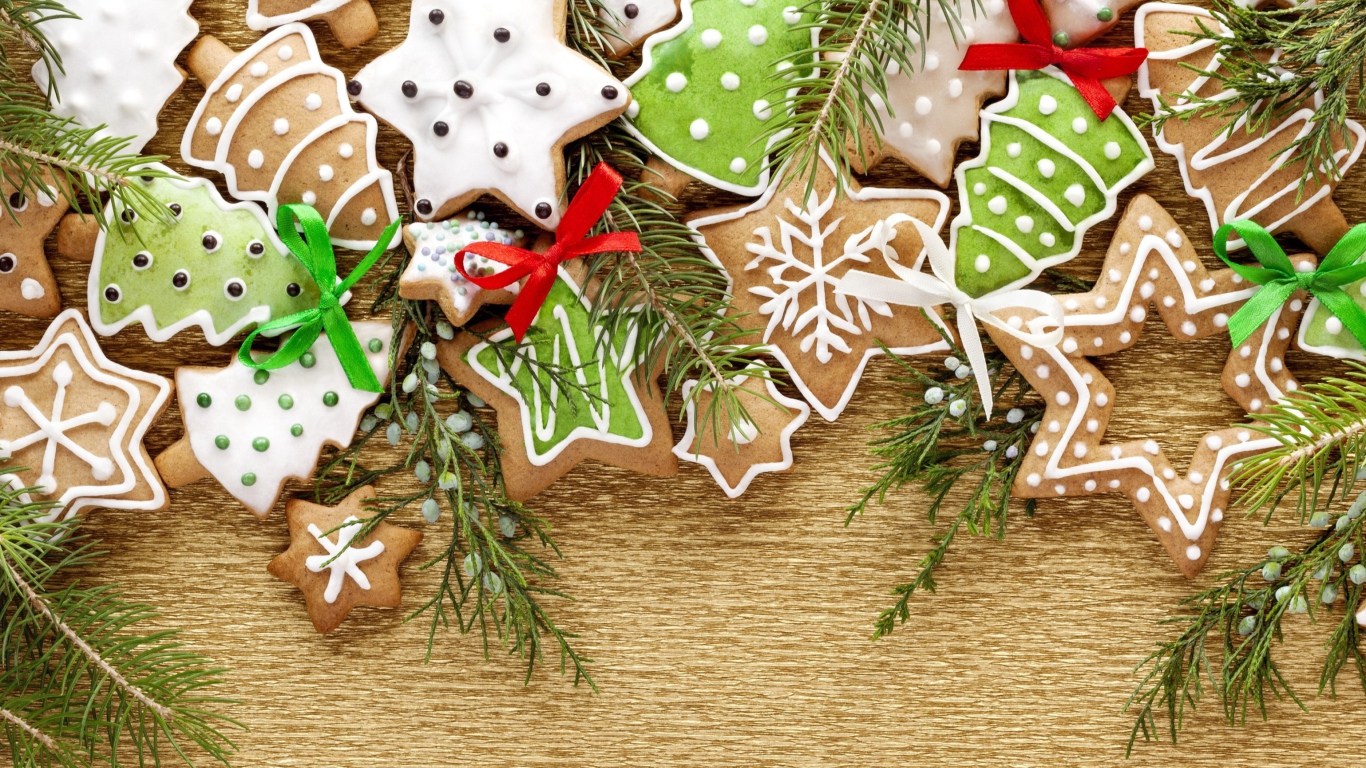 Das Christmas Cookies Wallpaper 1366x768