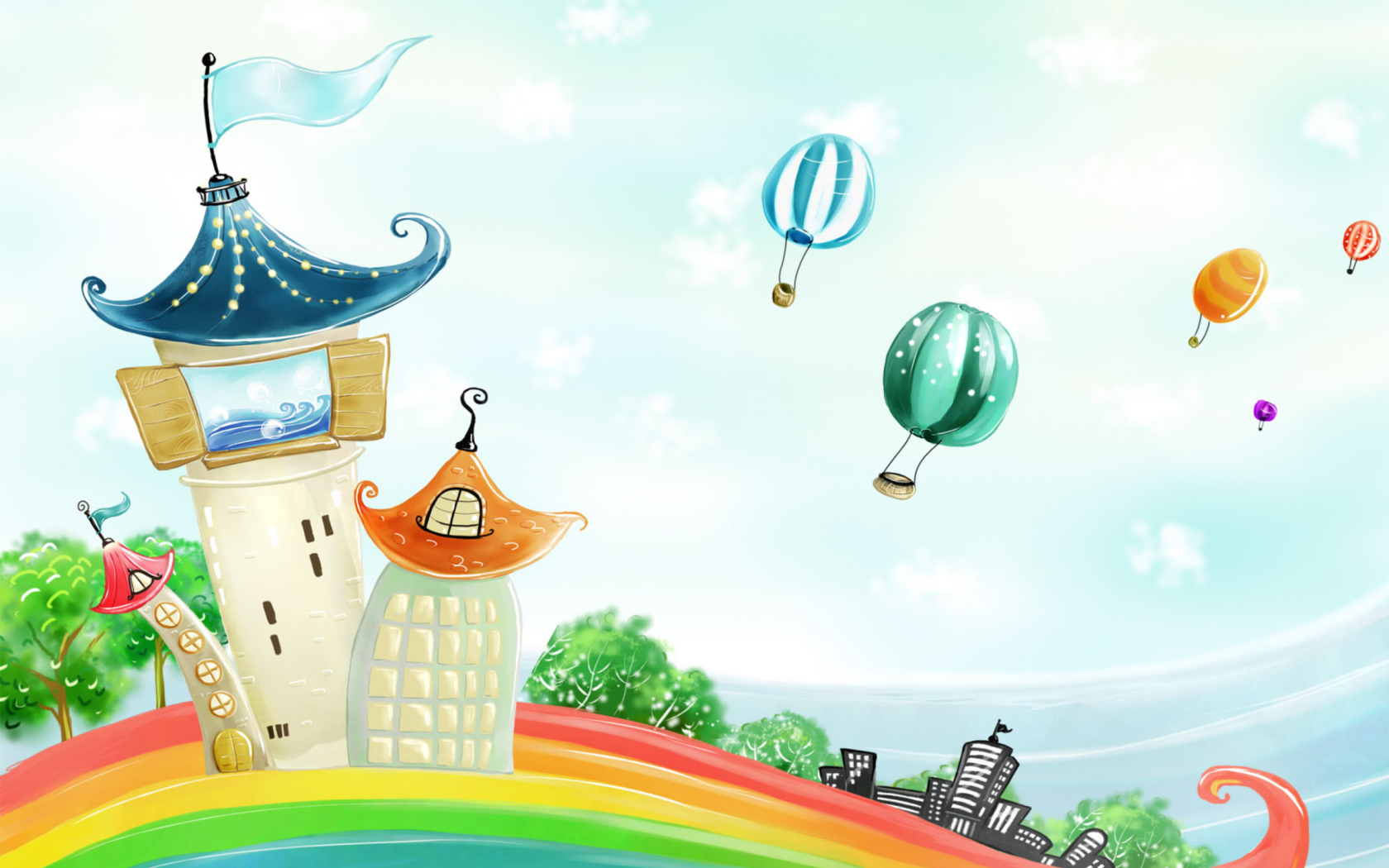 Screenshot №1 pro téma Colorful House 1680x1050