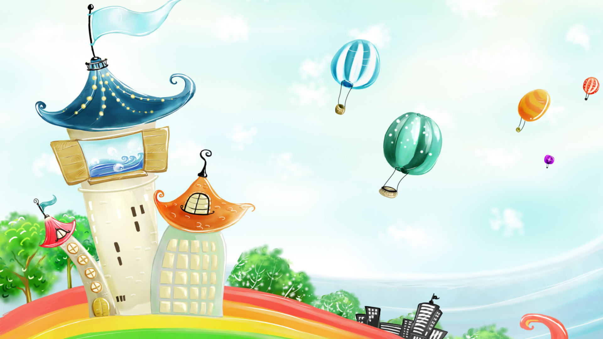 Colorful House wallpaper 1920x1080