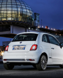 Das White Fiat 500 2016 Wallpaper 128x160