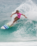 Sfondi Girl In Pink T-Shirt Surfing 128x160