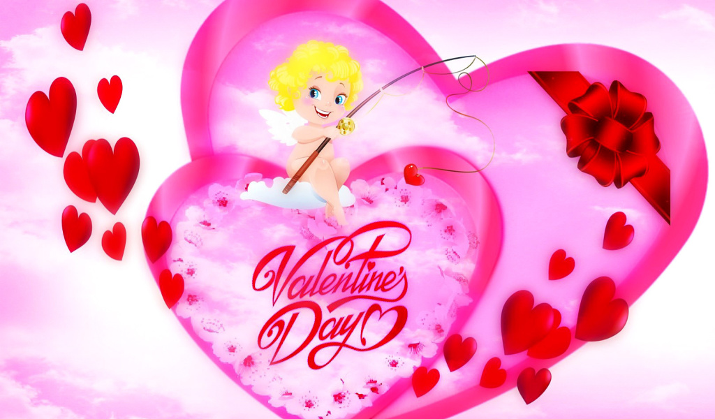 Valentines Day Angel wallpaper 1024x600