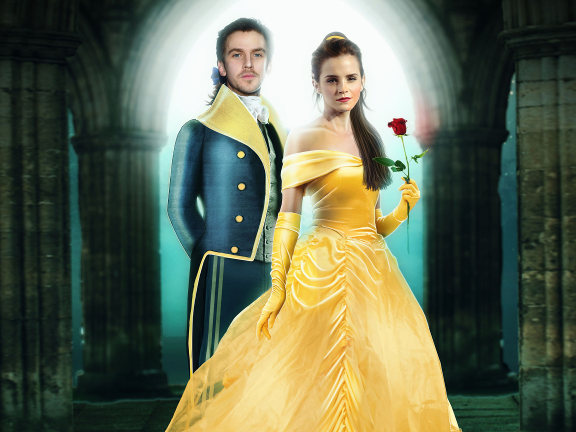 Fondo de pantalla Beauty and the Beast Dan Stevens, Emma Watson 1152x864