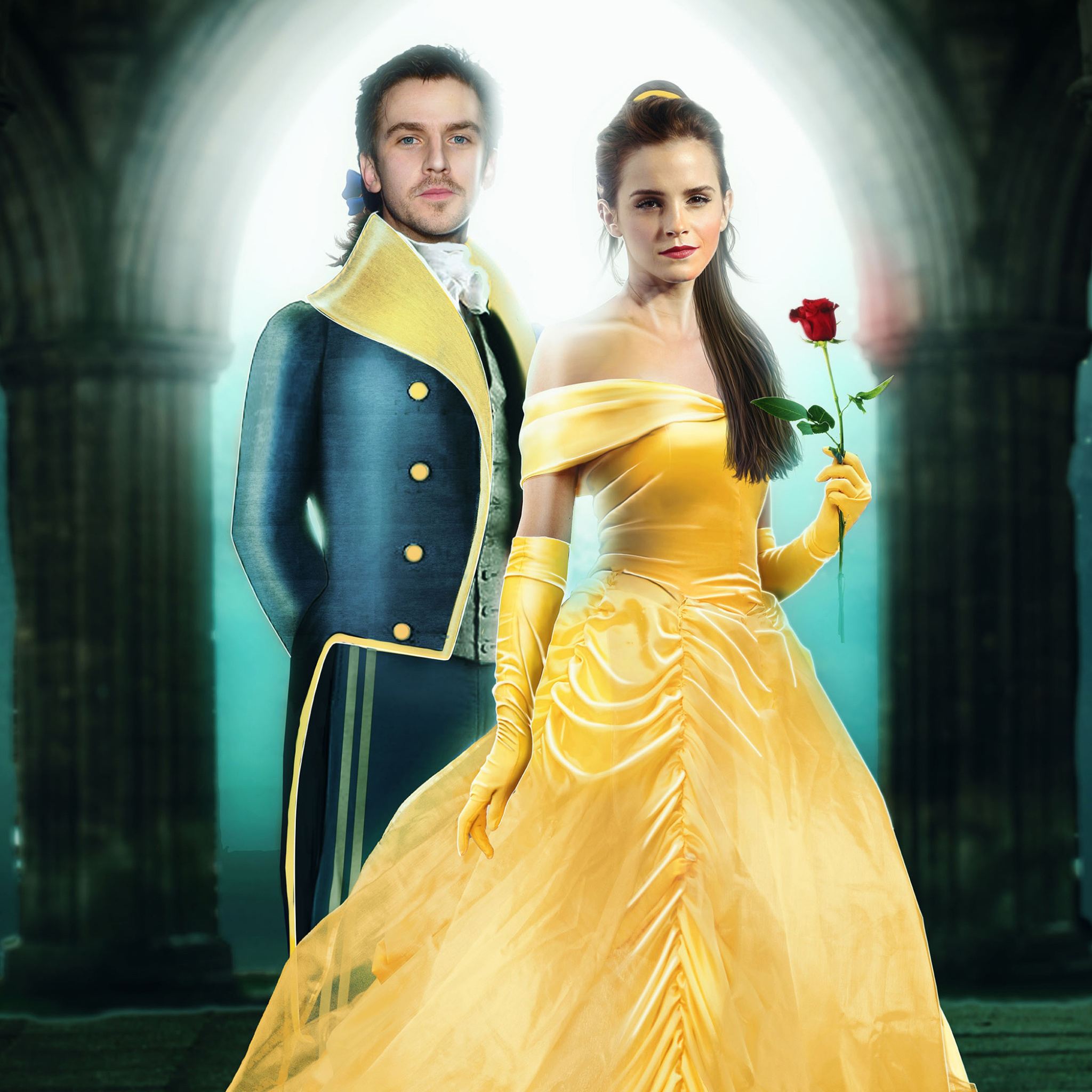 Beauty and the Beast Dan Stevens, Emma Watson wallpaper 2048x2048