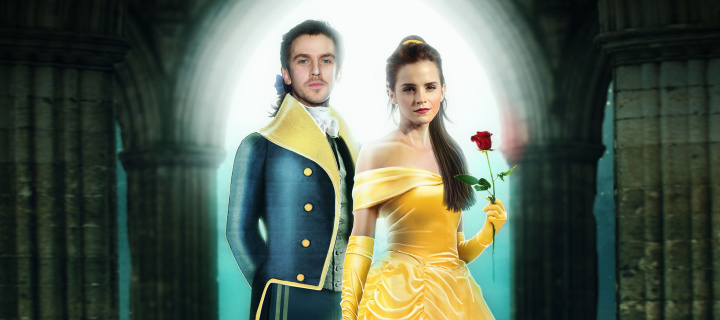 Sfondi Beauty and the Beast Dan Stevens, Emma Watson 720x320