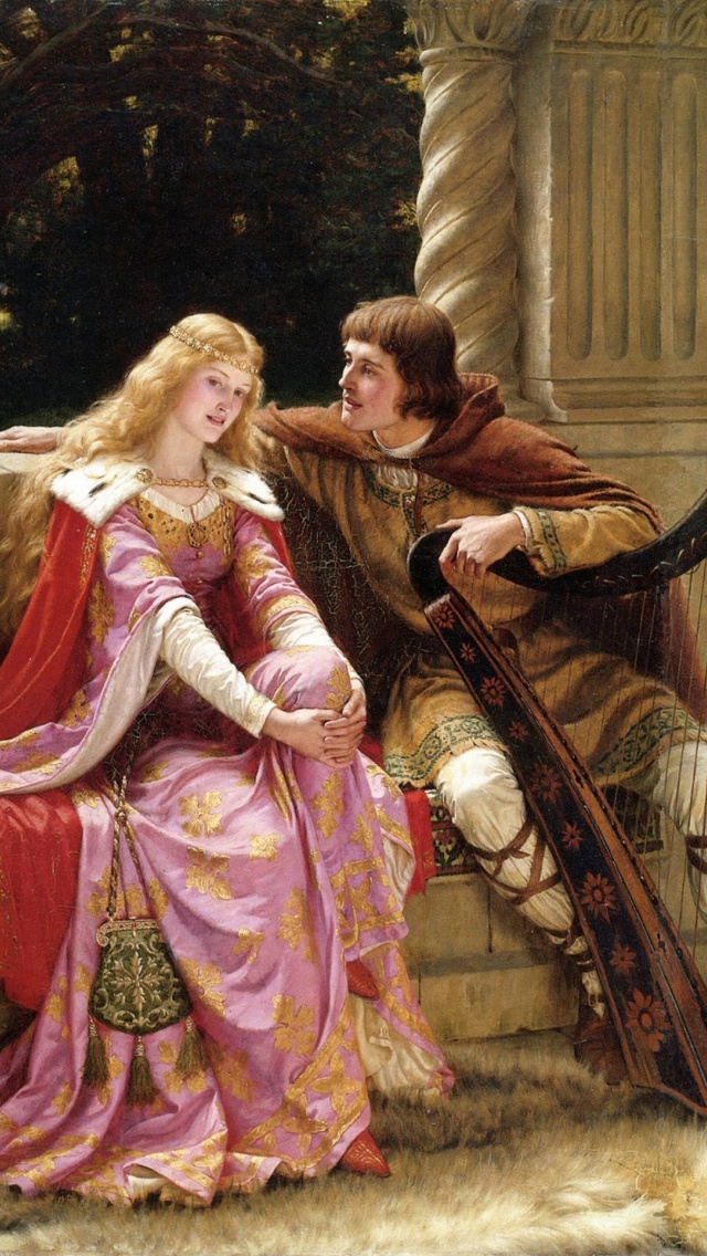 Das Edmund Leighton Romanticism English Painter Wallpaper 640x1136