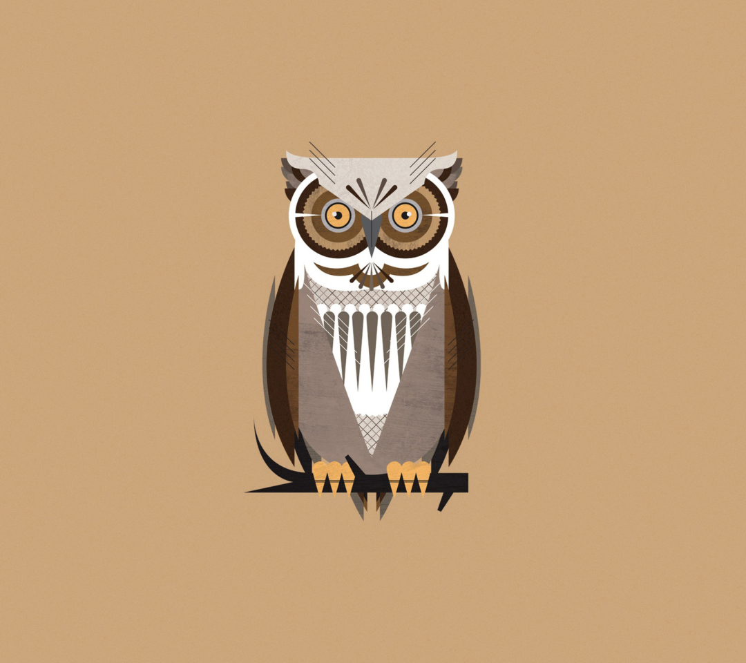 Das Owl Illustration Wallpaper 1080x960