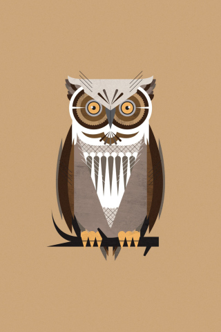 Das Owl Illustration Wallpaper 320x480