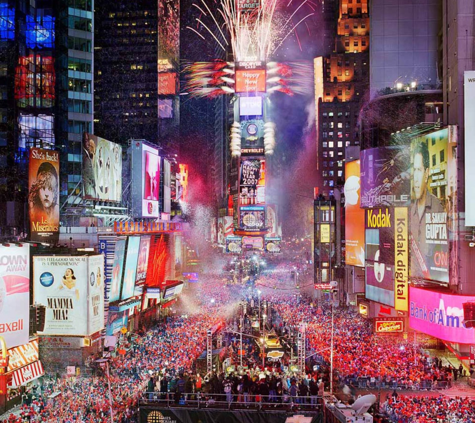 Обои New Year Eve On Times Square 960x854